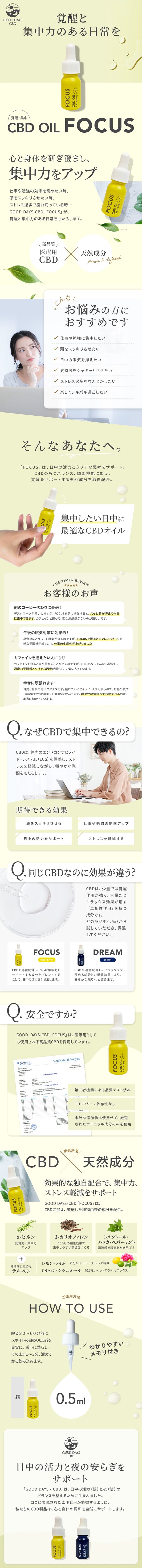 Gooddays CBD FOCUS（CBDオイル）／コマースゲート様